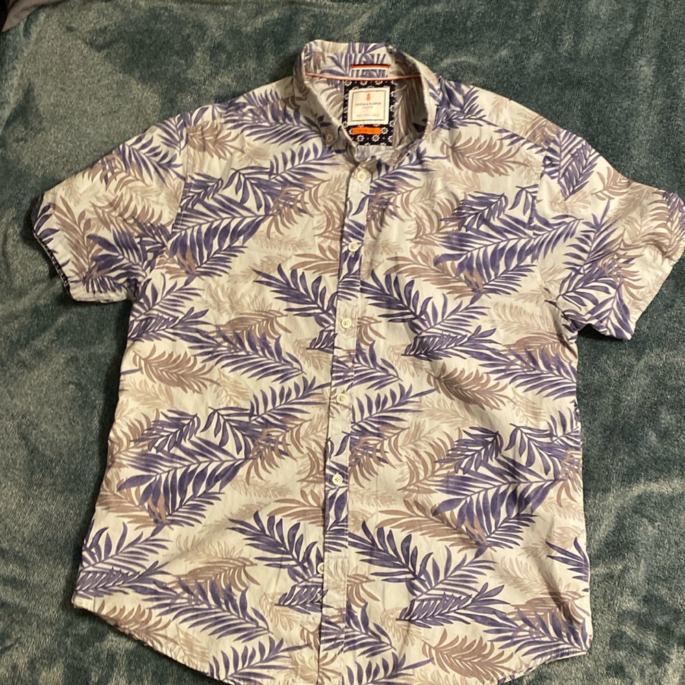 Large Men’s Hawaiian Shirt, slim fit, Palm Print